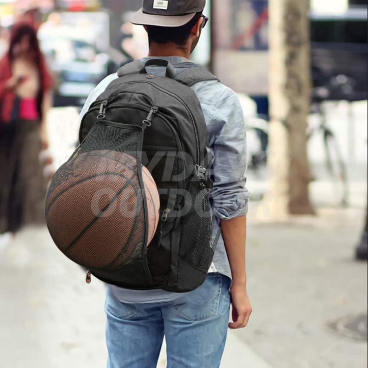 Водонепроницаемые спортивные баскетбольные рюкзаки Сумки для ноутбуков Футбол с сетчатым отделением для мячей Черный MDSSB-4